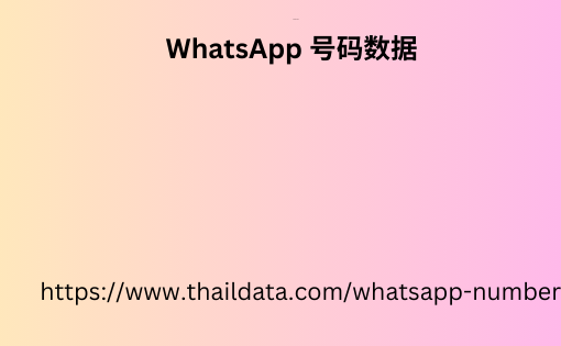 WhatsApp 号码数据